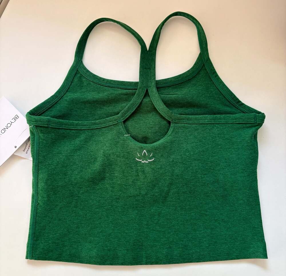 Beyond Yoga Spacedye Slim Racerback Cropped Green Tank Size XS New with Tags - Picture 6 of 10